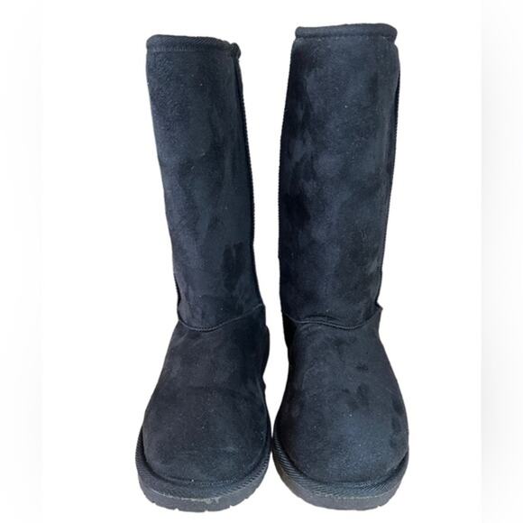 Dawgs black faux micro suede shaft 9” slight heel size 7 - Picture 3 of 6